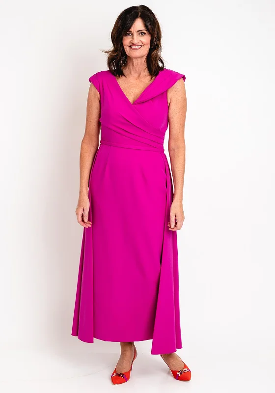 Veni Infantino Overskirt Maxi Dress, Magenta Comfortable Fit-and-Flare Maxi Dress