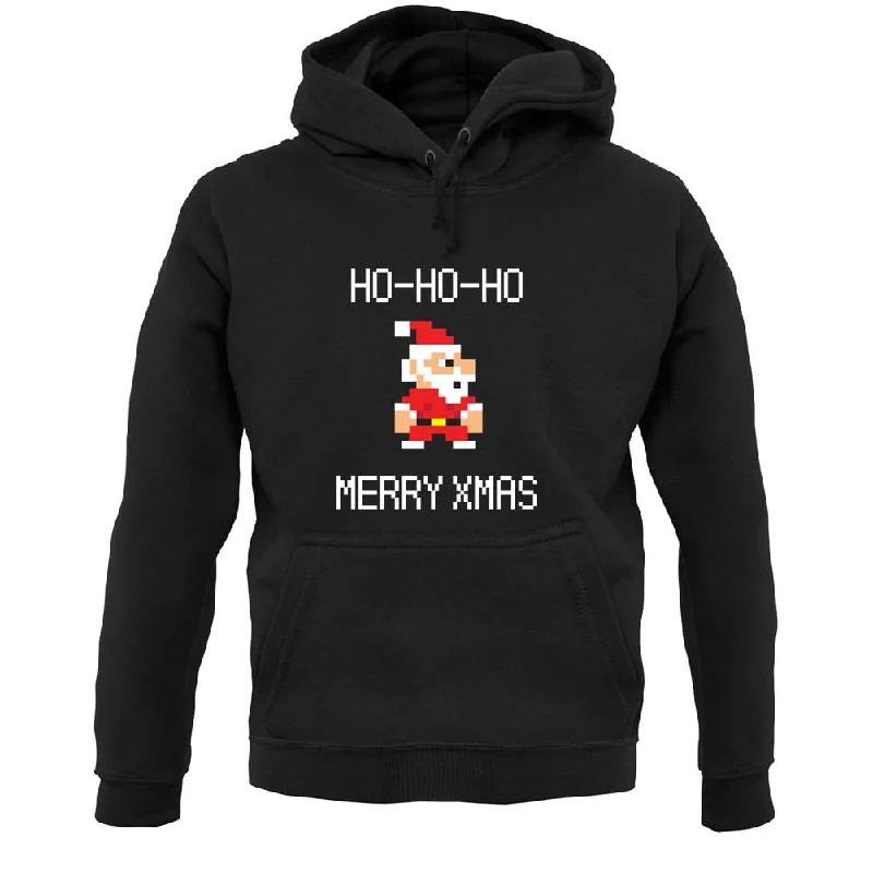 8 Bit Santa Pixel Unisex Hoodie Hoodie with Hem Lace Feminine Delicate