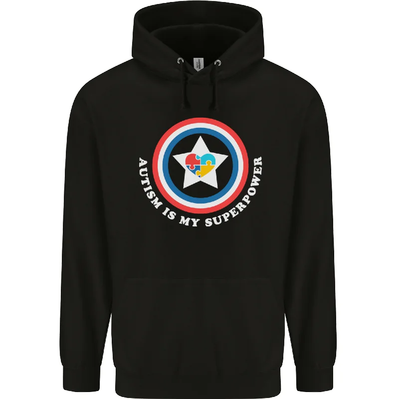 Autism Is My Superpower Autistic Mens 80% Cotton Hoodie Hoodie Jacket Zipper Layering