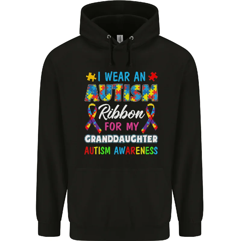 Autism Ribbon For My Granddaughter Autistic Mens 80% Cotton Hoodie Hoodie Crop Top Short Trendy