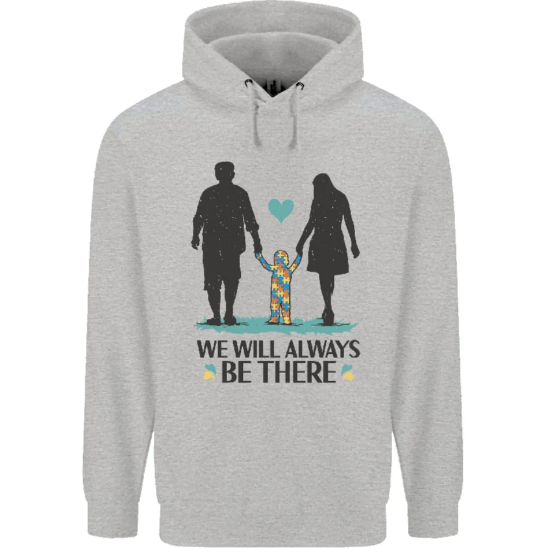 Autism We Will Always Be There Autistic Mens 80% Cotton Hoodie Hoodie with Turtle Neck Cozy Winter