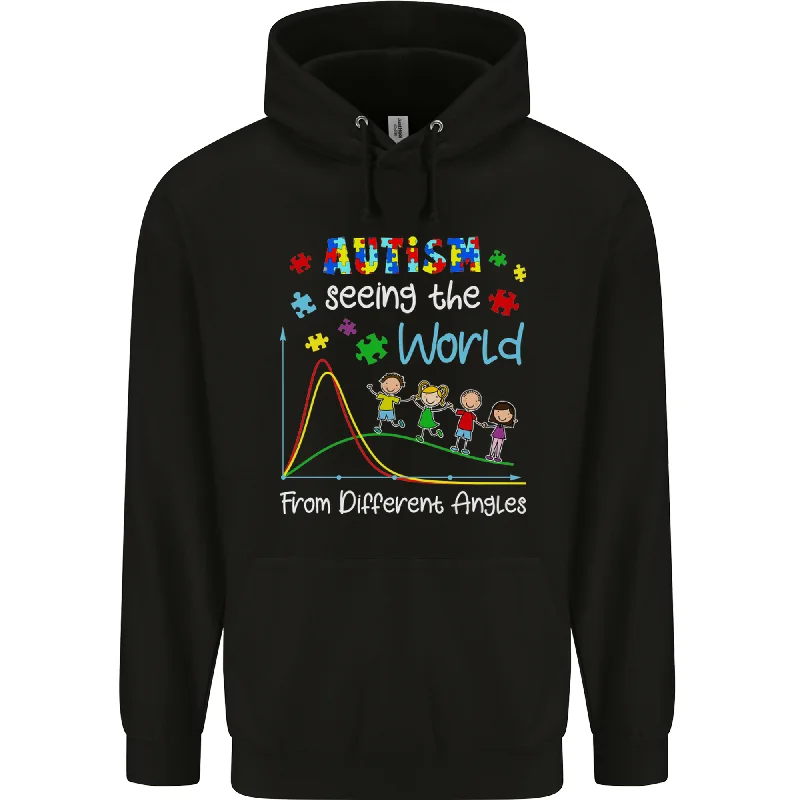 Autism World From Different Angles Autistic Mens 80% Cotton Hoodie Hoodie Crop Top Short Trendy