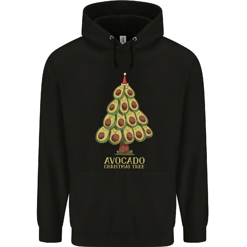 Avocado Christmas Tree Xmas Funny Food Mens 80% Cotton Hoodie Hoodie with Gradient Ombre Colorful