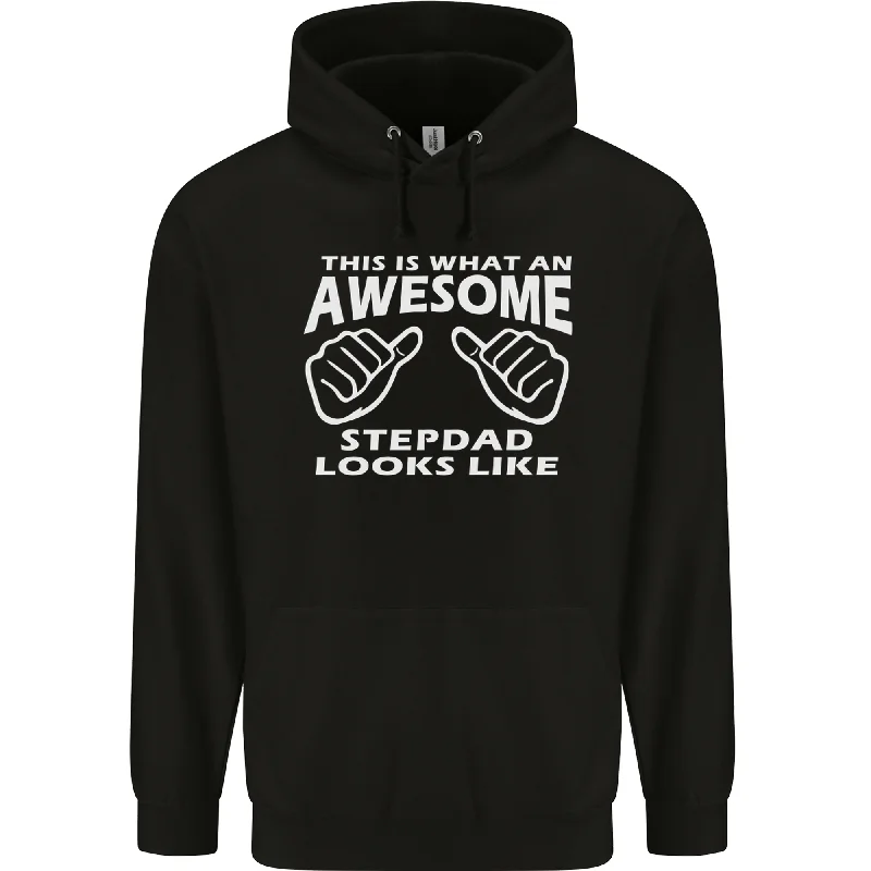 Awesome Stepdad Funny Fathers Day Step Dad Mens 80% Cotton Hoodie Hoodie with Tie-Dye Psychedelic Retro