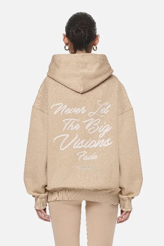 Berri Oversized Hoodie Washed Safari Sand Hoodie with Puffed Sleeves Voluminous Trendy