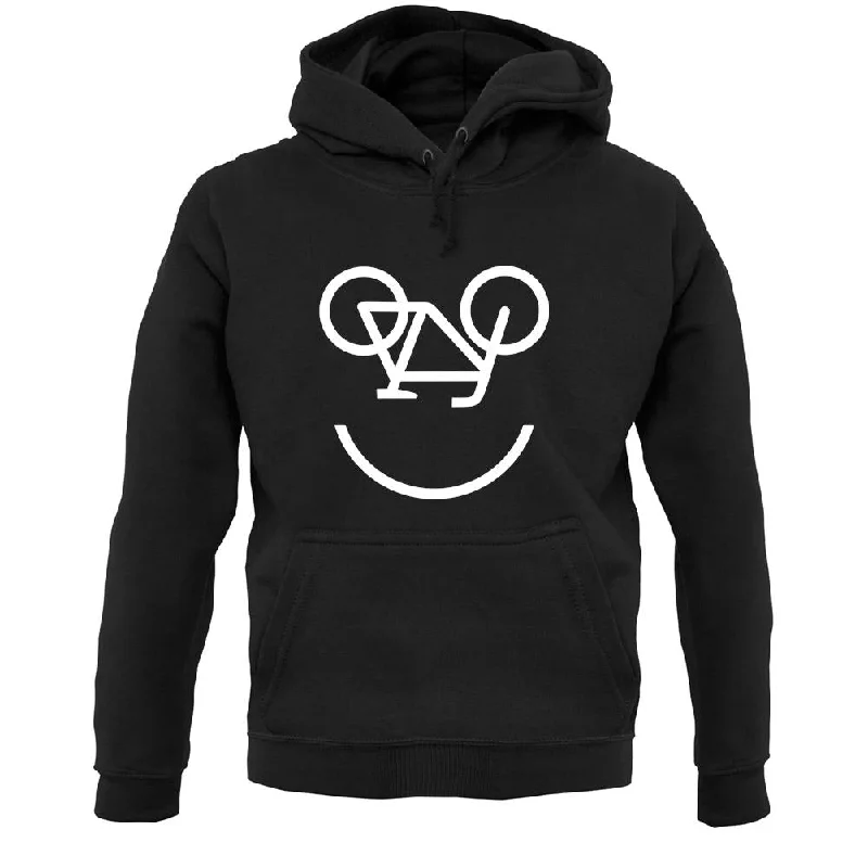 Bicycle Smiley Face Unisex Hoodie Hoodie with Raw Hem Edgy Unfinished