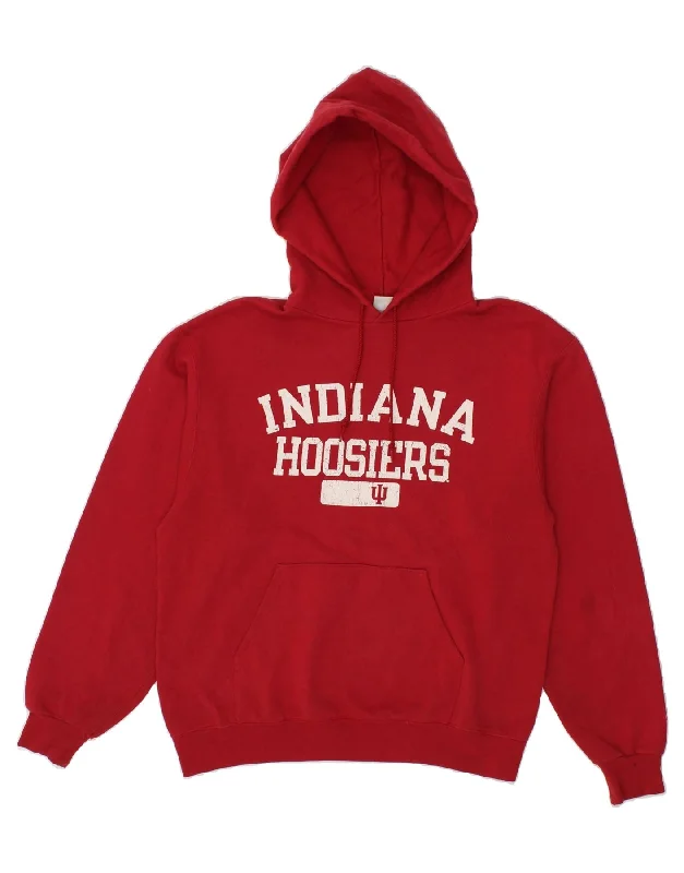 CHAMPION Mens Indiana Hoosiers Graphic Hoodie Jumper Medium Red Cotton Hoodie with Strings Custom Fit Adjustable