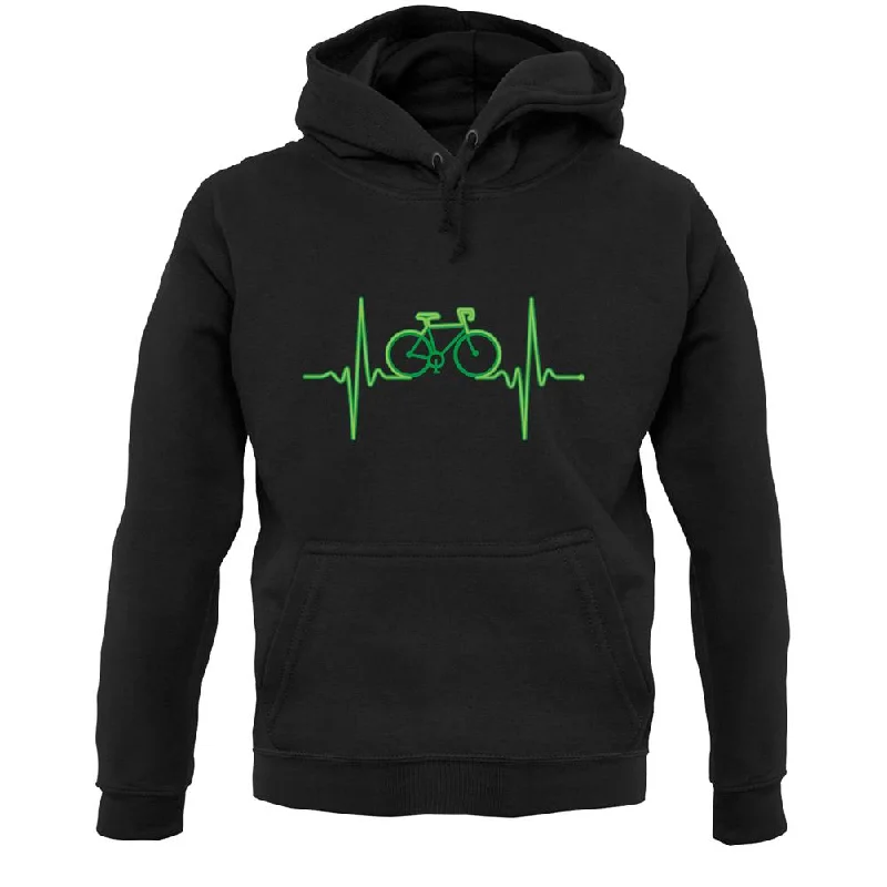 Cycling Heartbeat Unisex Hoodie Hoodie with Ribbed Hem Stretchable Secure