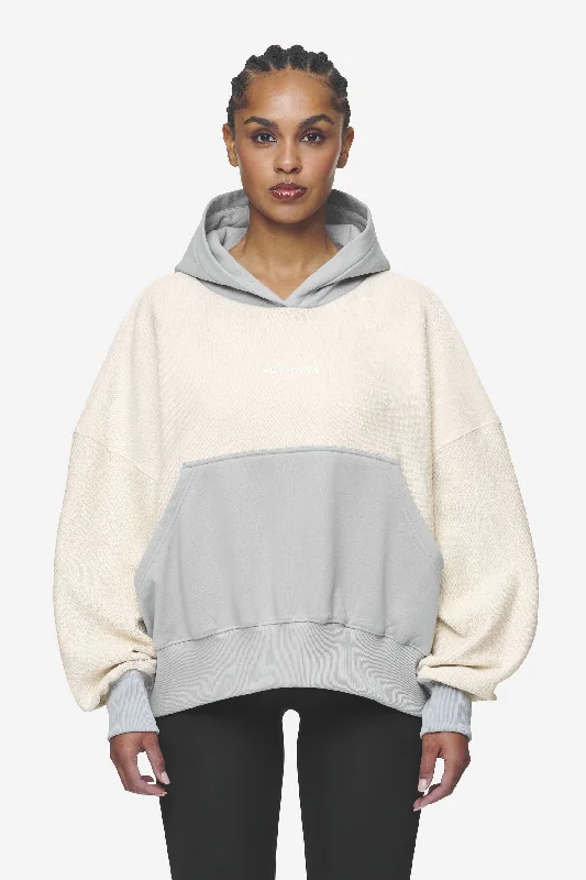 Estela Inside-Out Oversized Hoodie Coast Sand Sky Grey Hoodie with Earth Tones Natural Calm