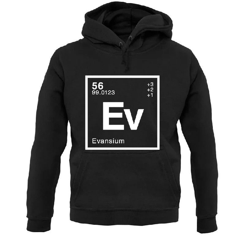 Evans - Periodic Element Unisex Hoodie Hoodie with Crew Neck Simple Timeless