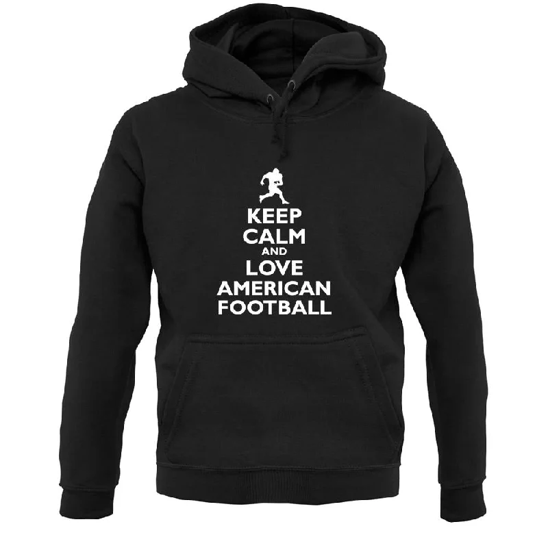 Keep Calm And Love American Football Unisex Hoodie Hoodie with Pattern Geometric Abstract