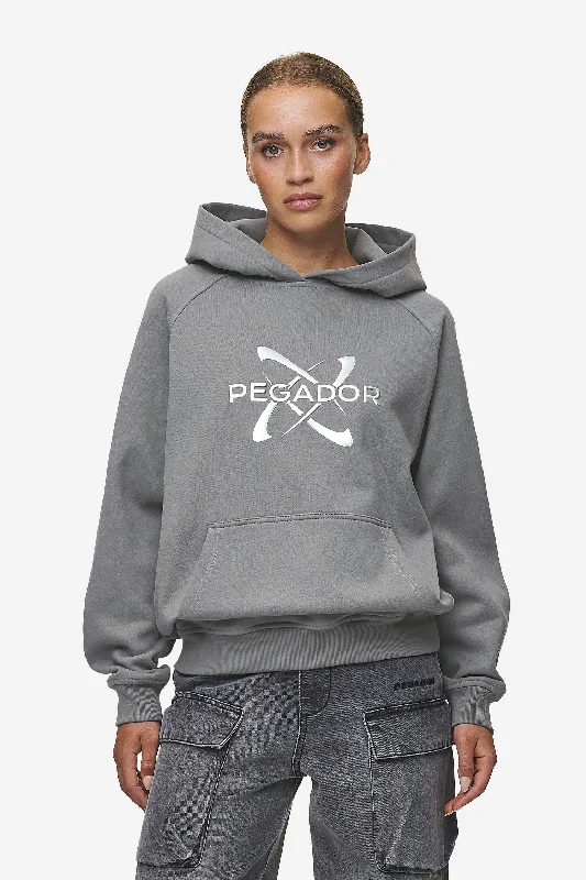 Klaria Oversized Hoodie Washed Deep Grey Hoodie with Hem Contrast Bold Stylish