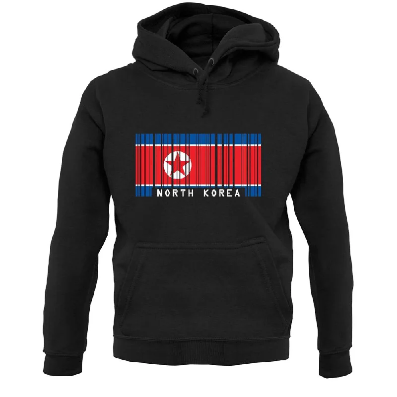 North Korea  Barcode Style Flag Unisex Hoodie Hoodie with Full-Zip Functional Layering