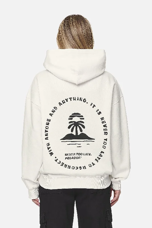 Palmyra Oversized Hoodie Washed Coconut Milk Hoodie with Drawstring Waist Adjustable Fitted