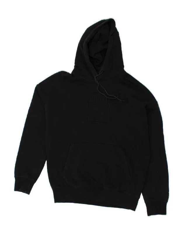 PUMA Mens Graphic Hoodie Jumper Small Black Cotton Hoodie with Hem Elastic Stretchable Comfortable