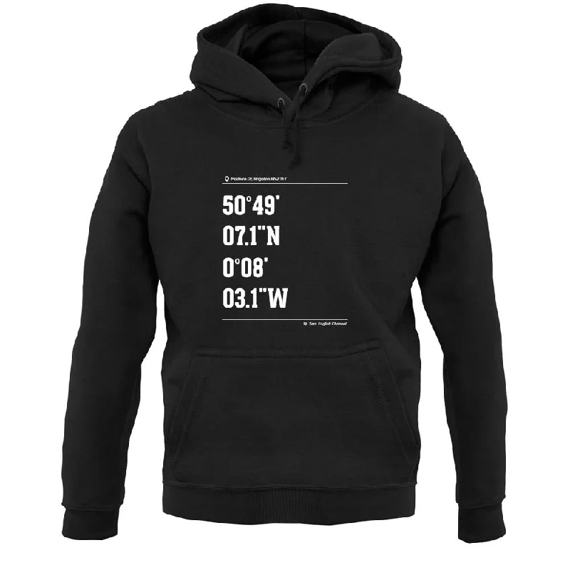 Surfing Coordinates Brighton Unisex Hoodie Hoodie with Longline Fit Extended Stylish