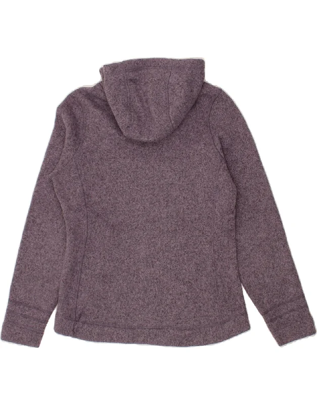 THE NORTH FACE Womens Hoodie Jumper UK 10 Small Purple Flecked Polyester Hoodie with Mesh Breathable Sporty