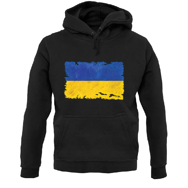 Ukraine Grunge Style Flag Unisex Hoodie Hoodie with Drawcord Adjustable Secure