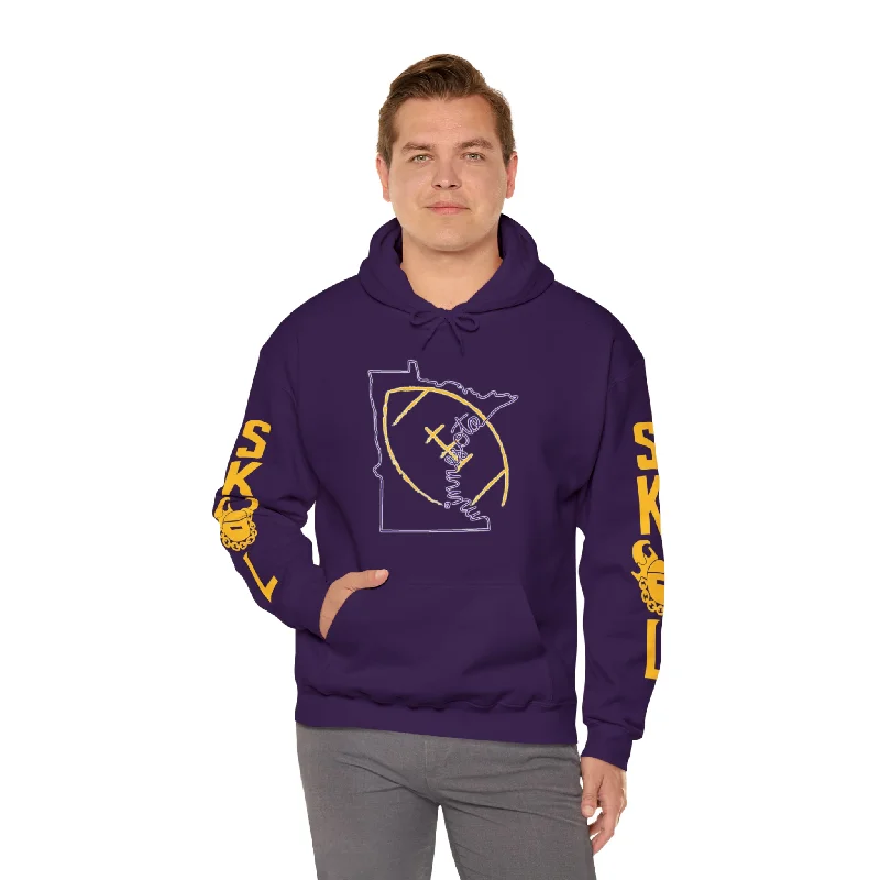 Unisex Heavy Blend™ Hooded Sweatshirt - MN State Football + Original (Sleeves) Hoodie with Puffed Sleeves Voluminous Trendy