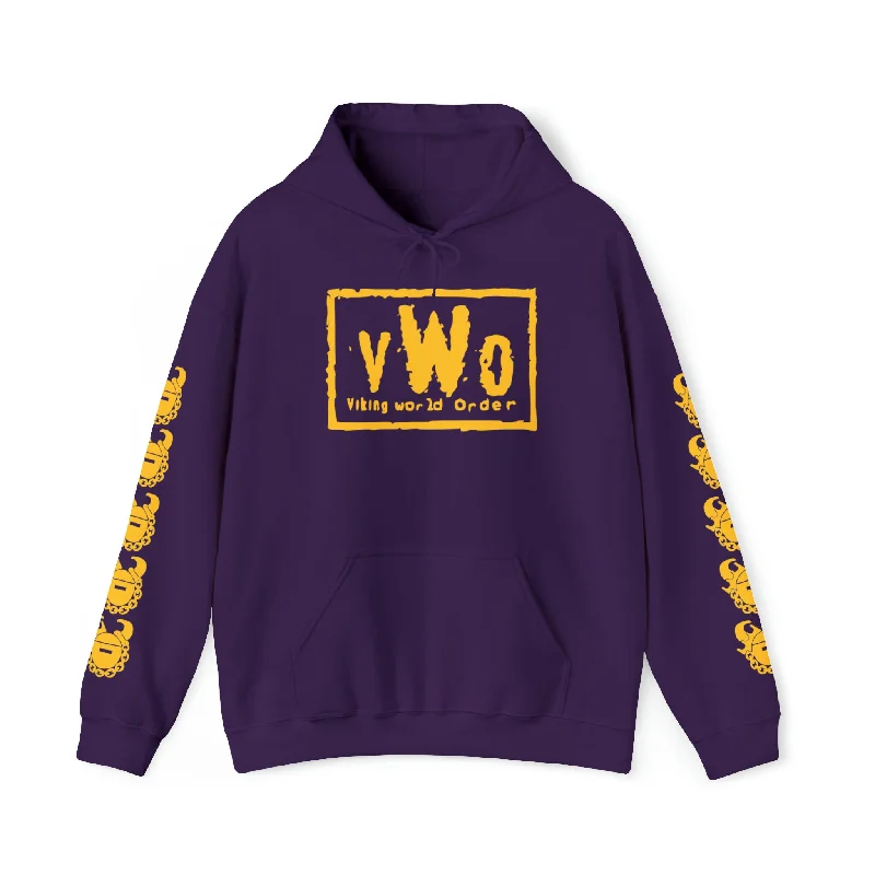 Unisex Heavy Blend™ Hooded Sweatshirt - VWO (Framed) + Game Day Helmet (Sleeves) Hoodie with Hem Drawcord Adjustable Customizable