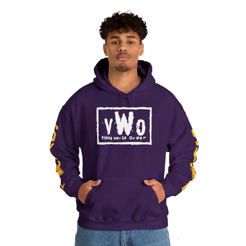 Unisex Heavy Blend™ Hooded Sweatshirt - VWO (Framed) + Original (Sleeves) Hoodie with Metallic Shiny Futuristic