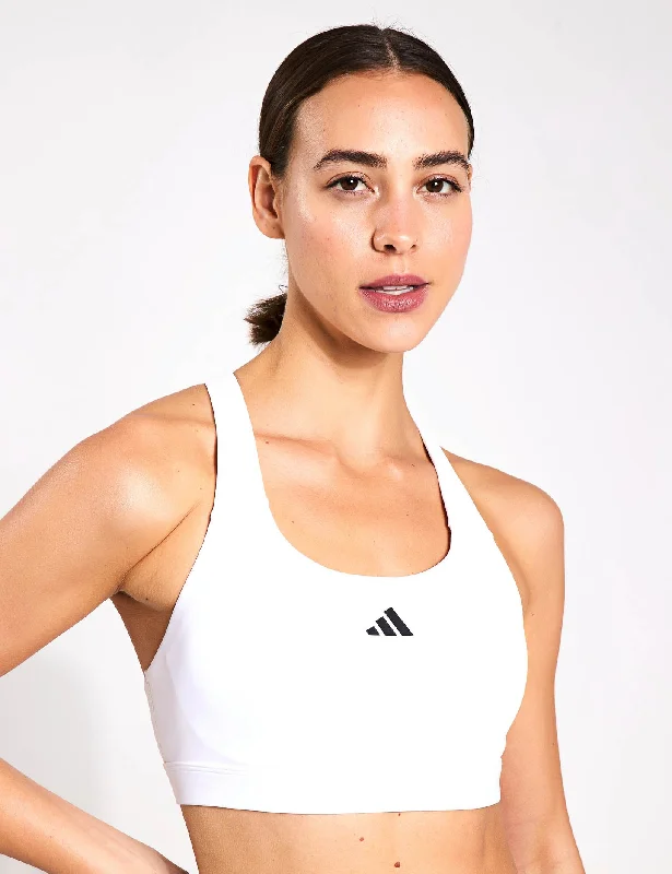 TLRDREACT Training High-Support Bra - White Sleek Sports Bra