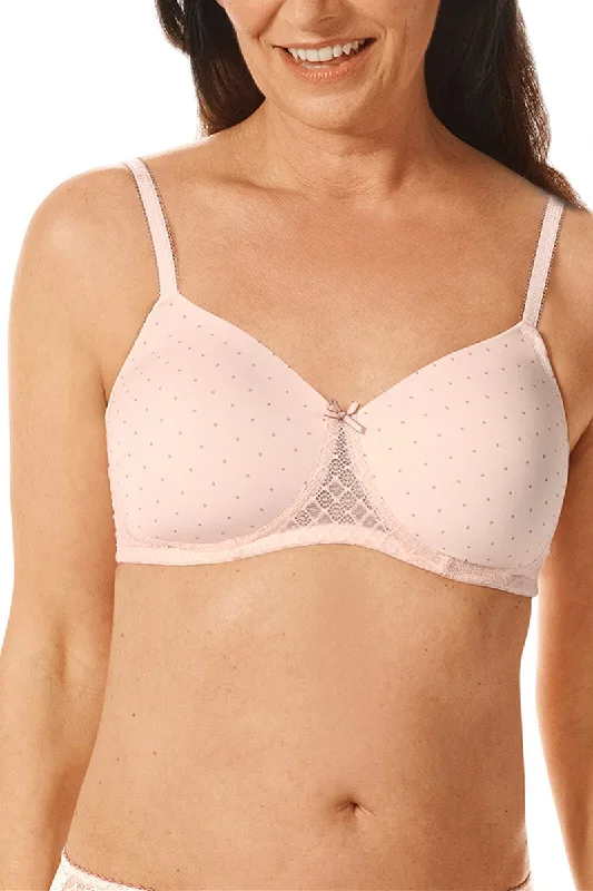 Anna Padded Non-Wired Bra - light rose / dark mauve - #44917 Padded Push-Up Bra