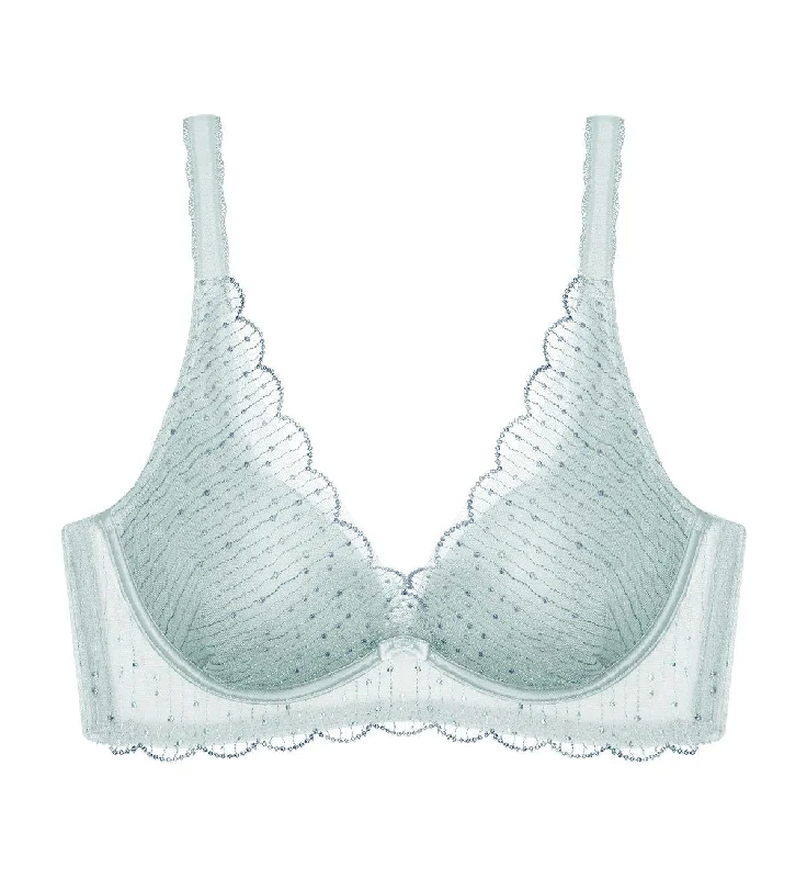 AQUA YIN YANG DEEP V NON-WIRED PUSH-UP BRA Chic Lace Underwear