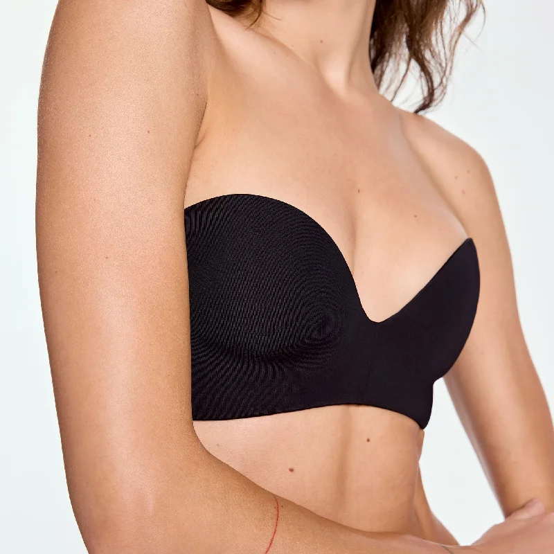 Boost Lift Up Strapless Bra Black Comfortable Lounge Bra