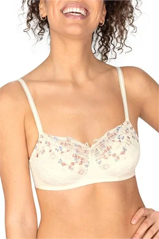 Daydream #44794 Non-wired Bra - Off-White/Floral Lightly Padded Bra