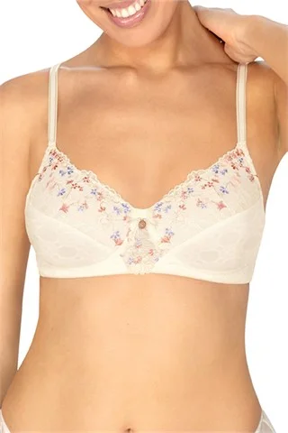 Daydream #44795 Non-wired Padded Bra - Off-White/Floral Stretchy Full Coverage