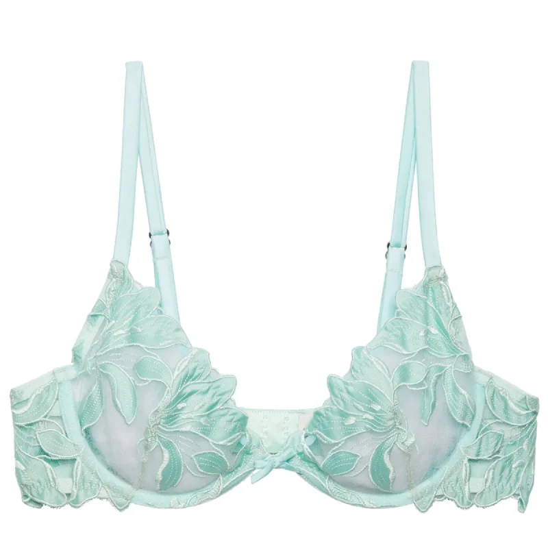 Fleur du Mal Lily Embroidery Plunge Demi Bra High Support Bra