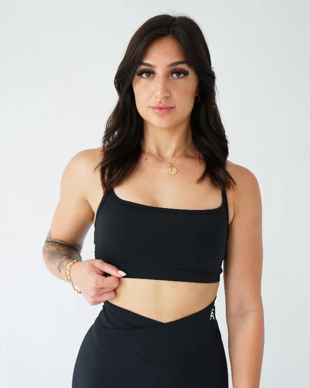 Impact Sports Bra - Black Elegant Lace Bralette