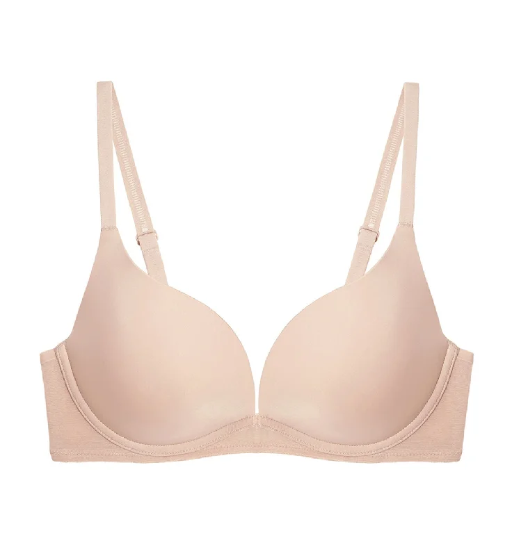 INVISIBLE INSIDE-OUT NON-WIRED PUSH UP DEEP V BRA Smooth Stretch Bra