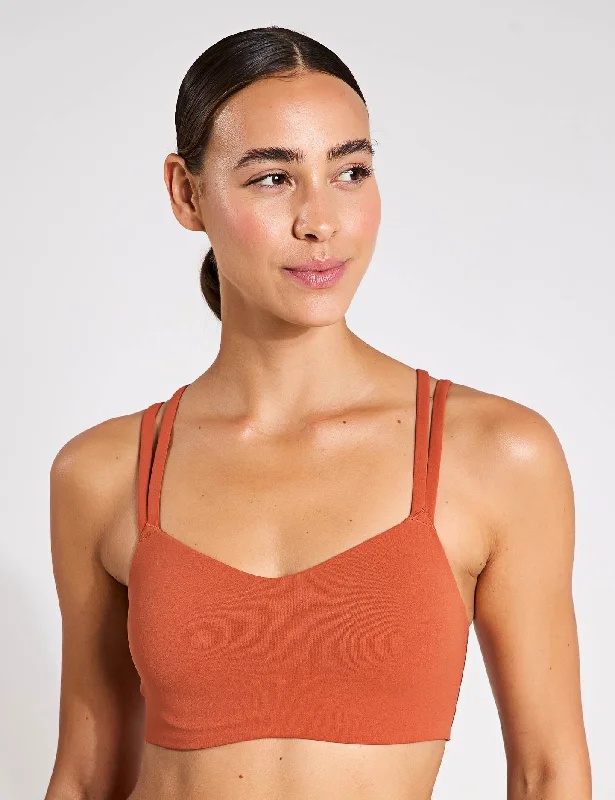 Zenvy Strappy Sports Bra - Burnt Sunrise/White Sleek Push-Up Bra