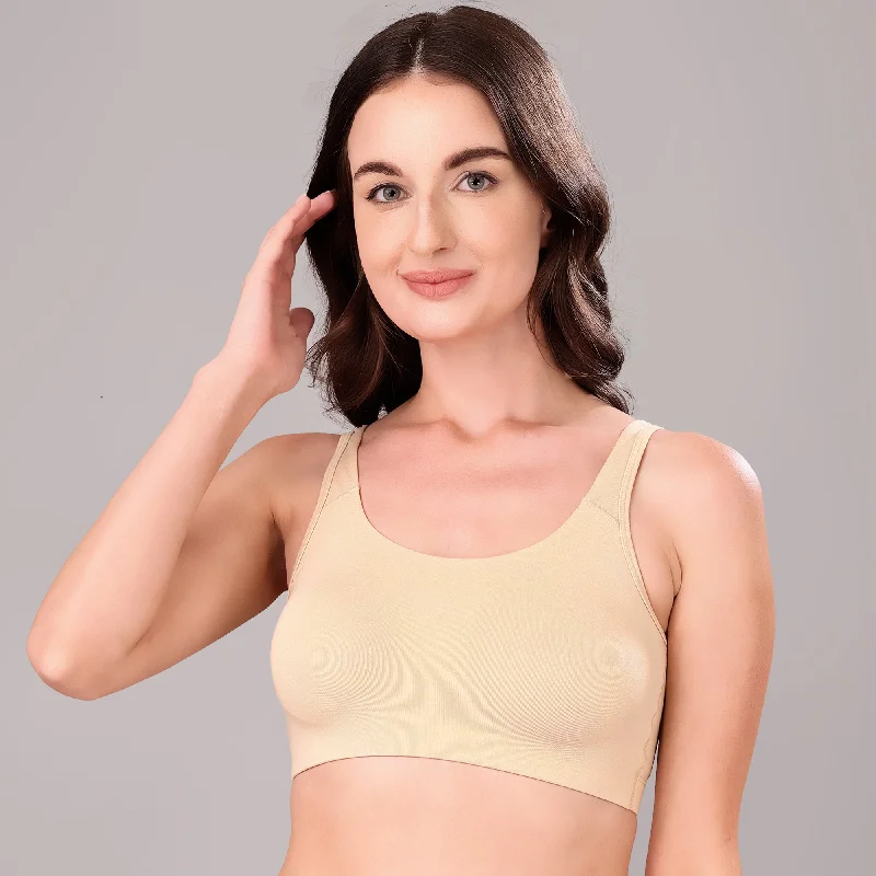 Non-Wired Non Padded Full Coverage Low Impact Slip on Sports Bra BB-03A Sexy Mesh Bra