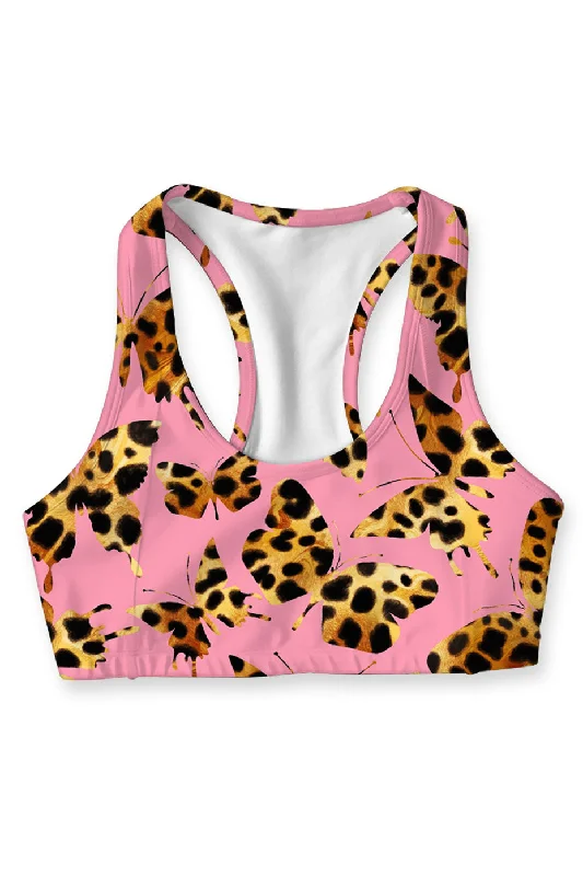 Quaintrelle Stella Pink Printed Best Seamless Sport Yoga Bra - Women Soft Lace Bra