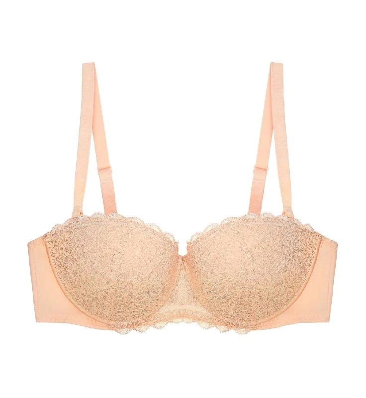 SIMPLY FASHION BLOSSOM WIRED PADDED DETACHABLE BRA Soft Lace Bra