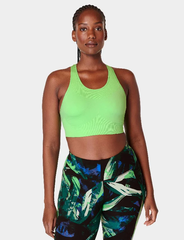 Stamina Sports Bra - Zest Green Sleek Push-Up Bra