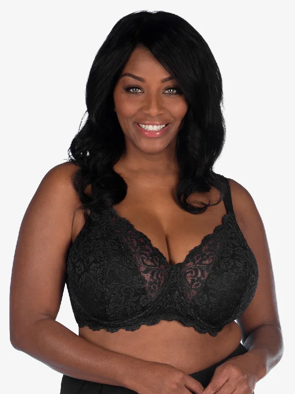 The Ava - Scalloped Lace Underwire Bra Seamless Sports Bra