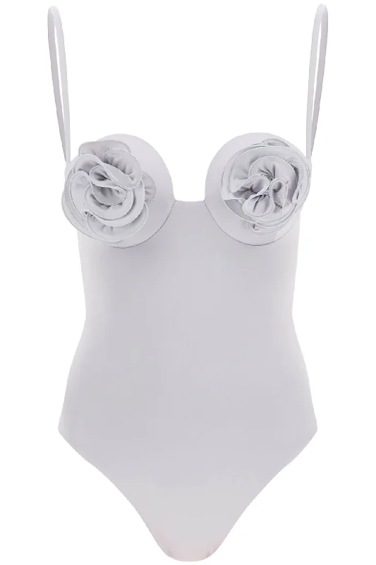 one-piece flower swims 607524 GREY Ruched Swimwear Set