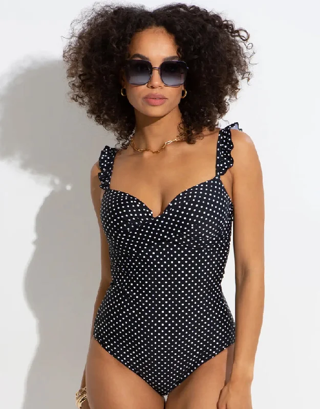 Pour Moi Sicily Lightly Padded Swimsuit Black/White Bold Color Swimsuit