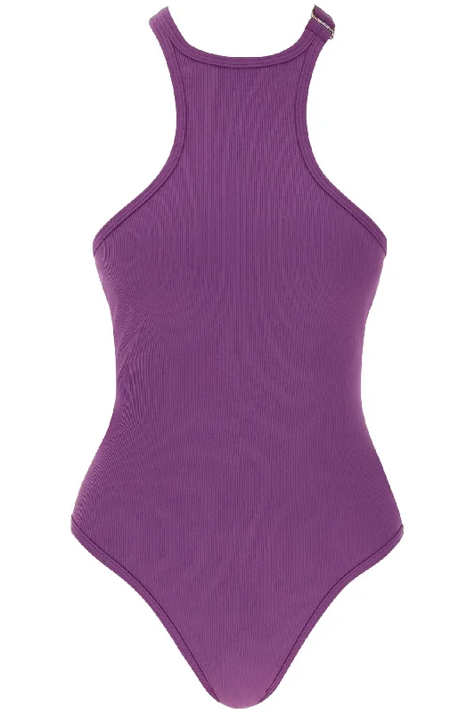 ribbed lycra one-piece swims 243WBB04PA16 PURPLE Strapless Swimsuit Top