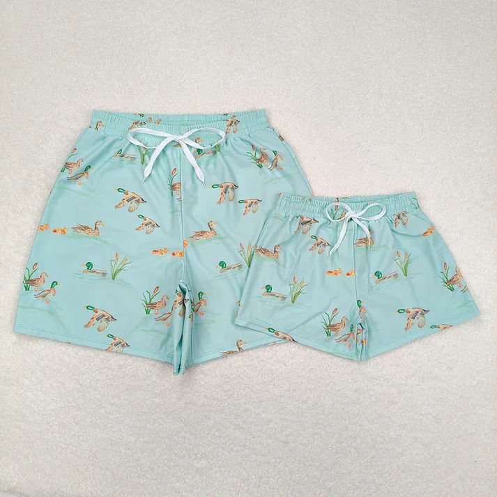 RTS Daddy and Boy Summer Ducks Trunks Swimsuits Swimwears Summer Ready Swimsuit