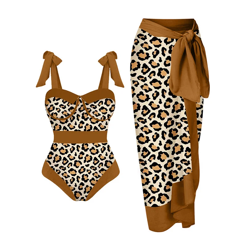 Women'S Fashion High Waist Vacation Leopard Print Sexy One Piece Swimsuit Luxury Swimsuit Style