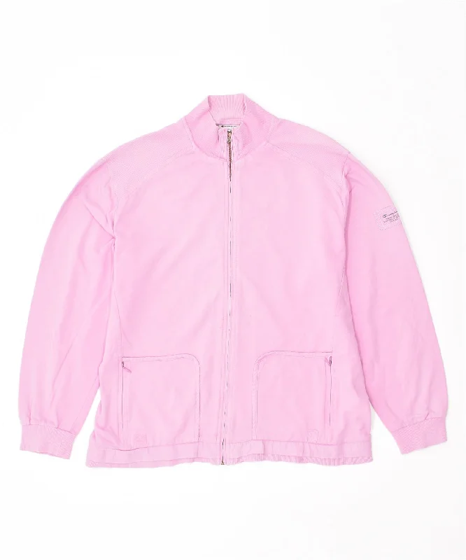 CHAMPION Womens Easy Fit Tracksuit Top Jacket UK 18 XL Pink Cotton Nylon Jacket Polyester Jacket Spandex Jacket