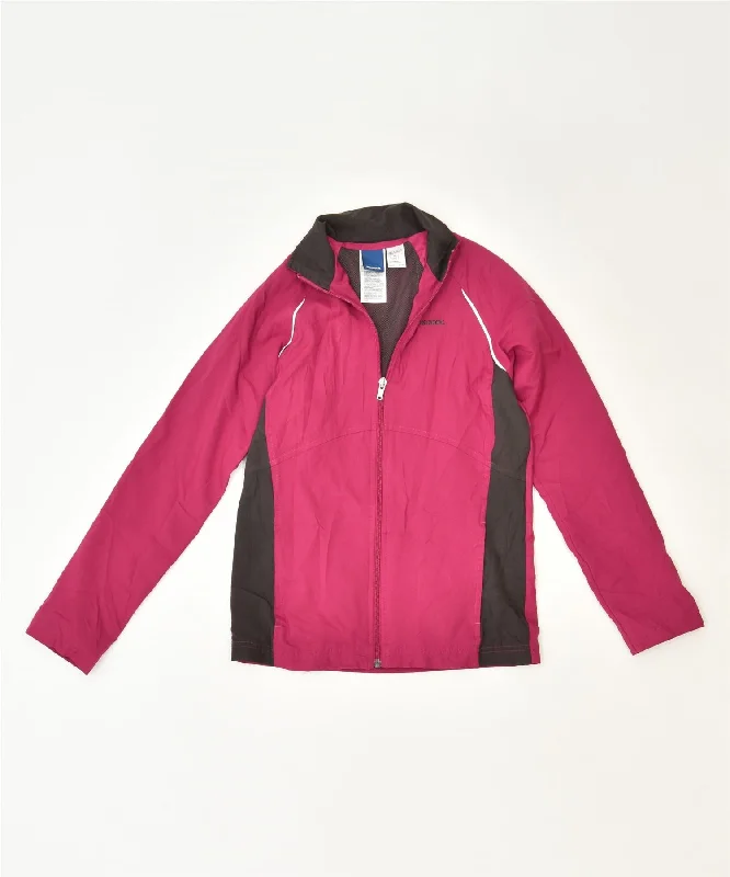 REEBOK Womens Tracksuit Top Jacket UK 6 XS Red Polyester Corduroy Jacket Velvet Jacket Brocade Jacket