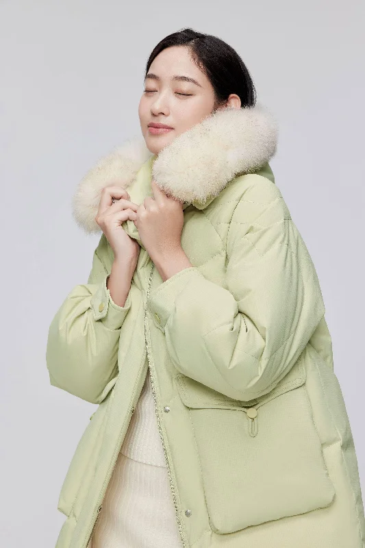 Classic Oversized Down Jacket with Fur 5268 Faux Fur Jacket Real Fur Jacket Shearling Jacket