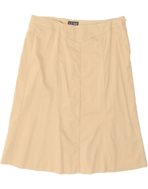 ARMANI JEANS Womens A-Line Skirt W34 Large Beige Cotton chiffon skirt delicate