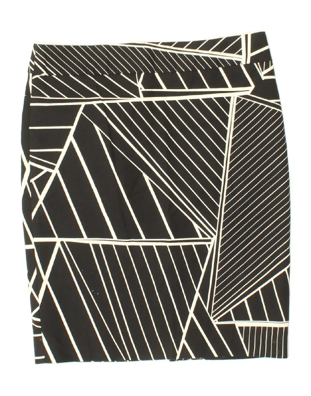 CALVIN KLEIN Womens Pencil Skirt US 4 Small W30  Black Striped Polyester satin skirt smooth